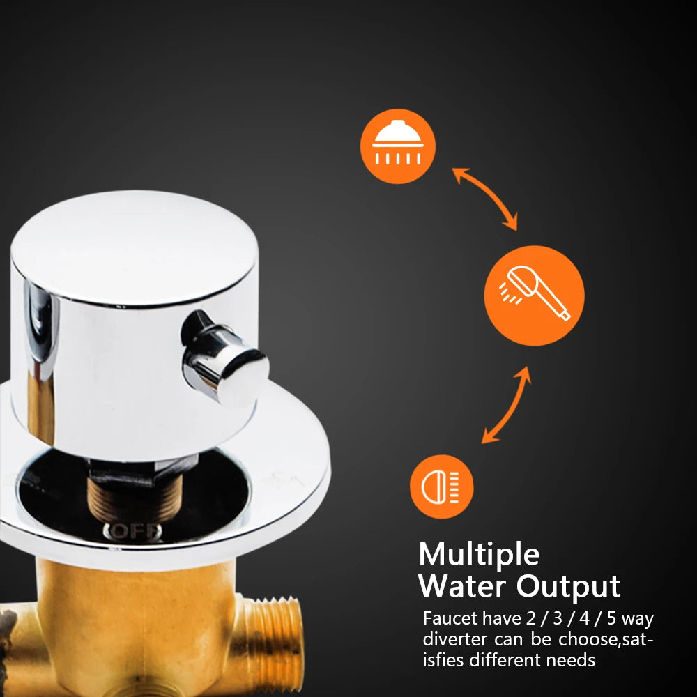 2/3/4/5 Way Output Brass Shower Valve Mixer Thermostatic