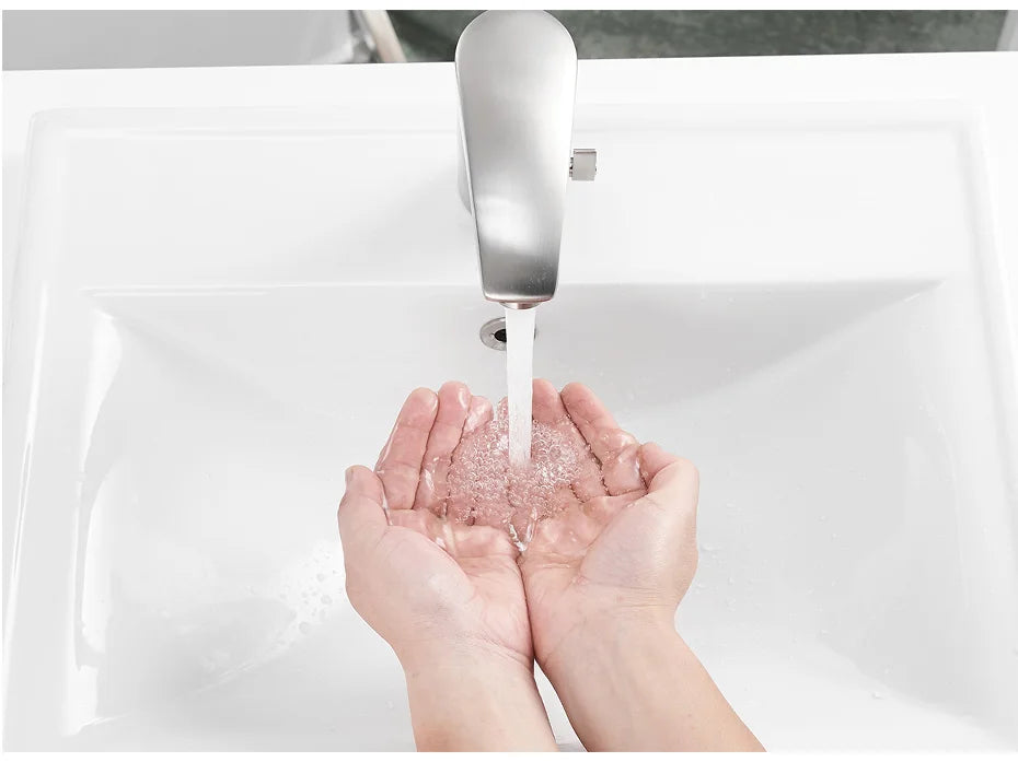 Black Bathroom Faucet Electric Automatic Sensor Mixer Touchless