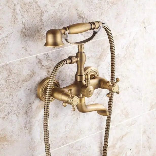 Bathtub Faucets Wall Mounted Antique Brass Brushed Bathtub