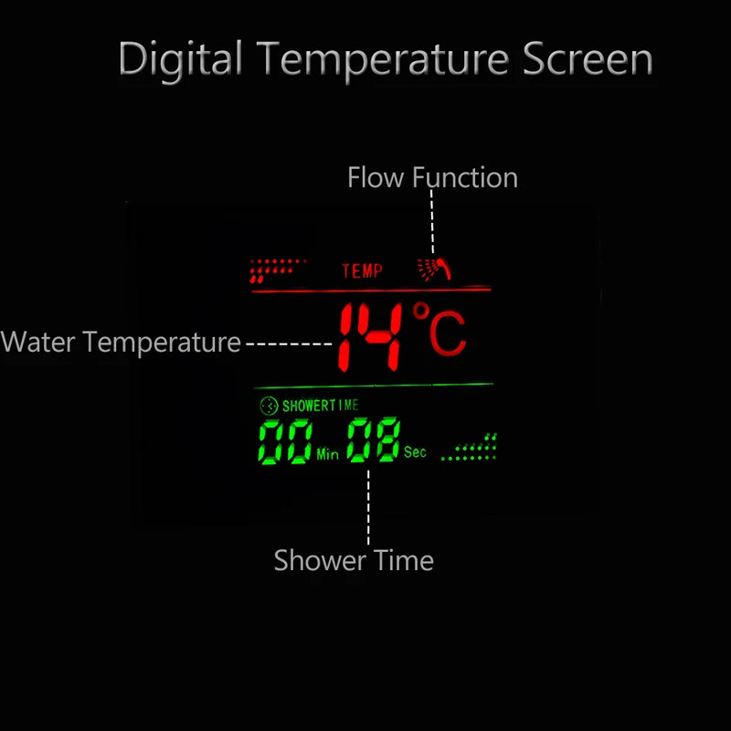 Luxury Led Shower Column Faucet Brushed Nickel Spa