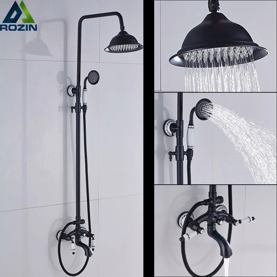 Luxury Shower Faucet Dual Handle Rainfall Bathroom Shower