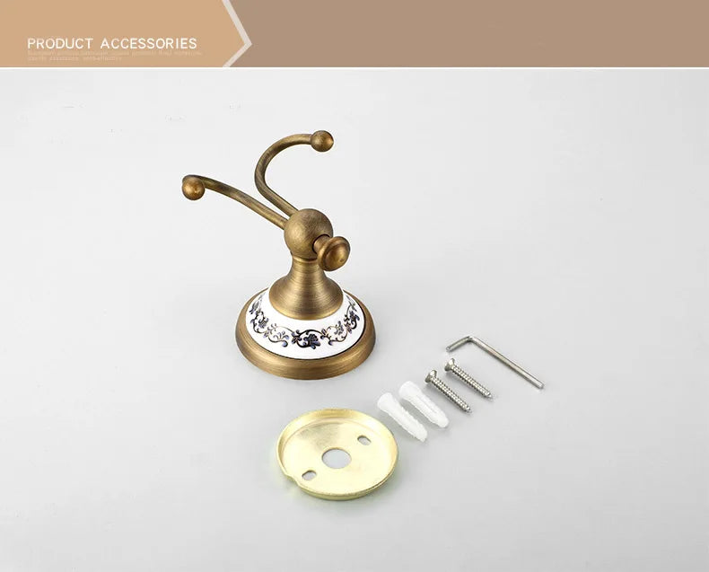 20-Piece Antique Brass Wall Mounted Bathroom Hardware Toilet