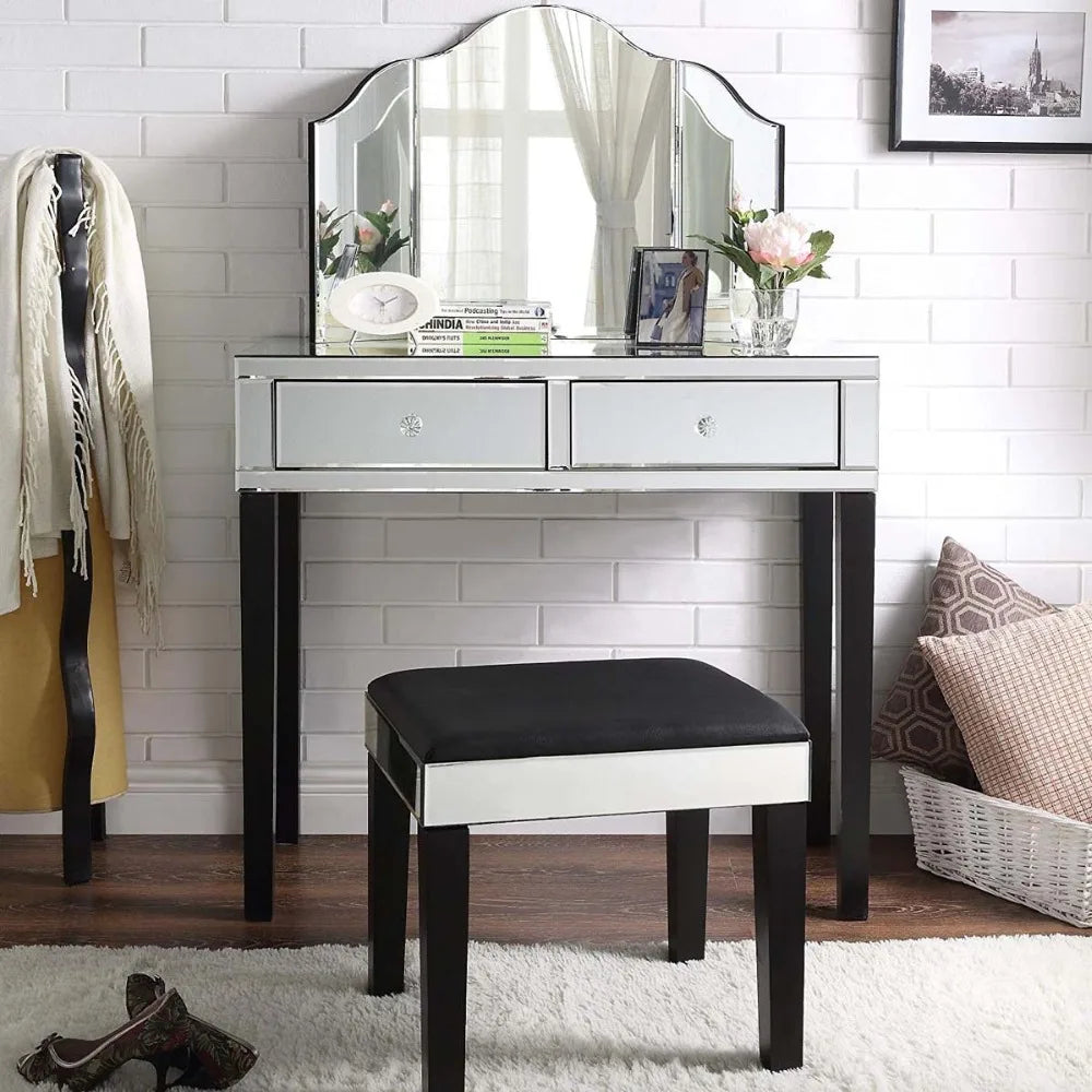 Modern Bevelled Edge Glass Makeup Mirror Fashion Tabletop
