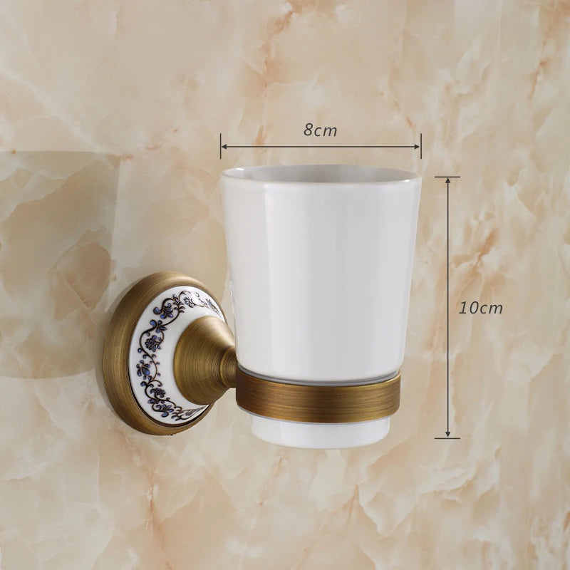 20-Piece Antique Brass Wall Mounted Bathroom Hardware Toilet