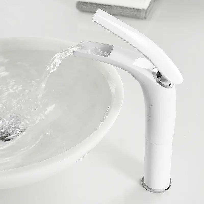 Bathroom Basin Faucet White Black Solid Brass Specail