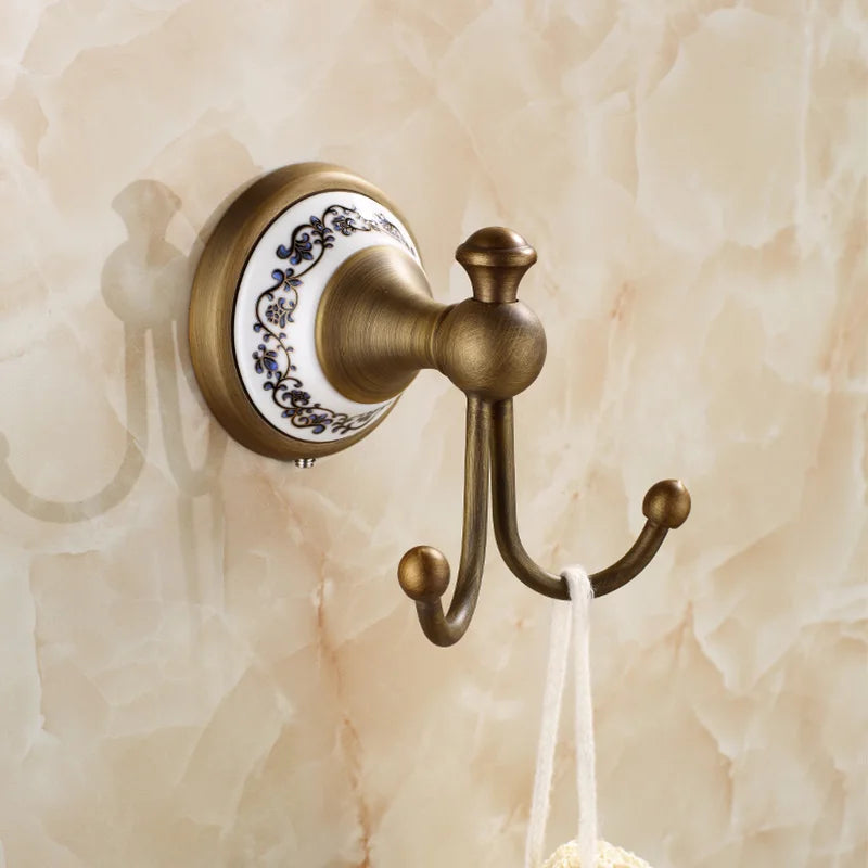 20-Piece Antique Brass Wall Mounted Bathroom Hardware Toilet