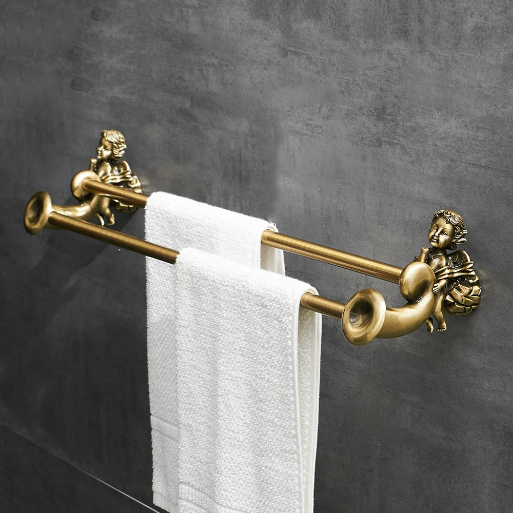 Antique Bronze Bathroom Hardware Towel Ring Robe Hook