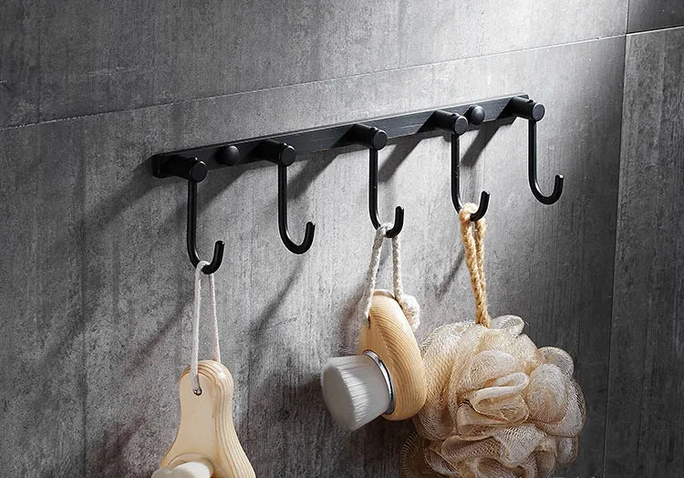 Modern Black Wall Mounted Bath Hardware Luxury Brass