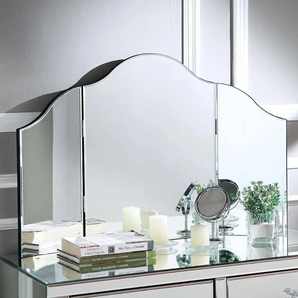 Modern Bevelled Edge Glass Makeup Mirror Fashion Tabletop