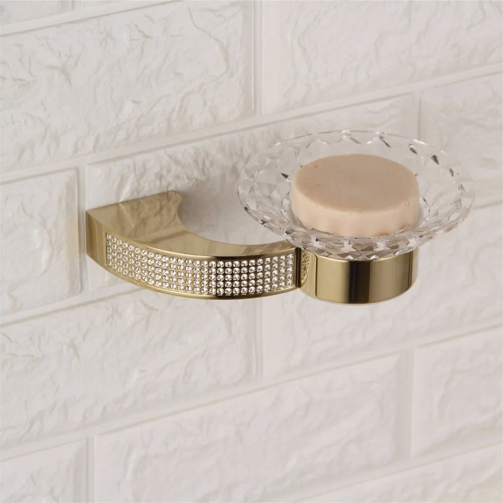 Czech Crystal Bathroom Hardware Robe Hook Towel Rail