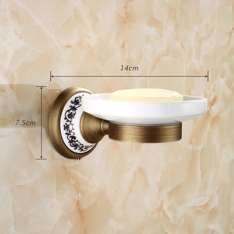 20-Piece Antique Brass Wall Mounted Bathroom Hardware Toilet