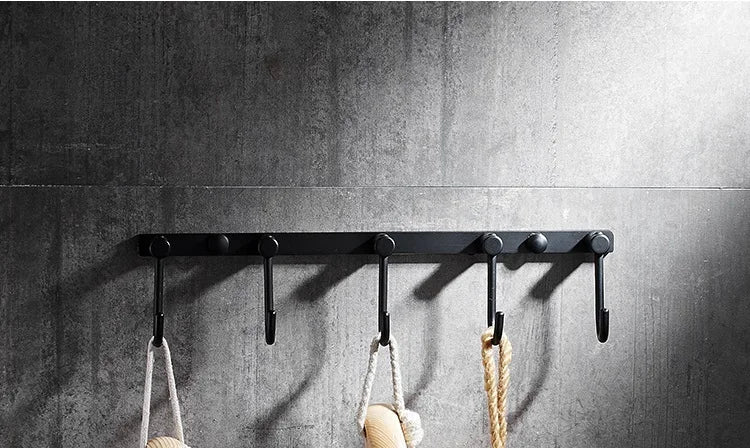 Modern Black Wall Mounted Bath Hardware Luxury Brass
