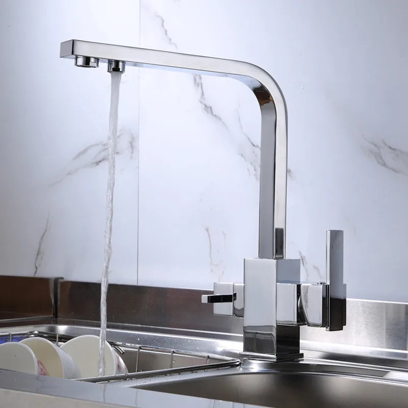 Brushed/Chrome Brass Filter Faucets 360 Rotate Faucets Water