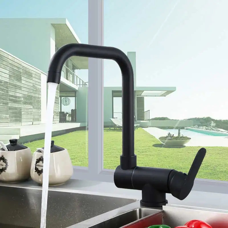 Brushed Gold Sink Faucet 360 Rotation Folding Faucet