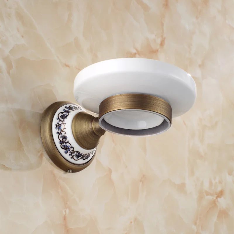 20-Piece Antique Brass Wall Mounted Bathroom Hardware Toilet