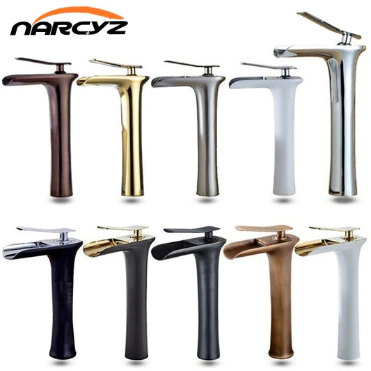 Basin Faucets Modern White Bathroom Faucet Waterfall Faucets