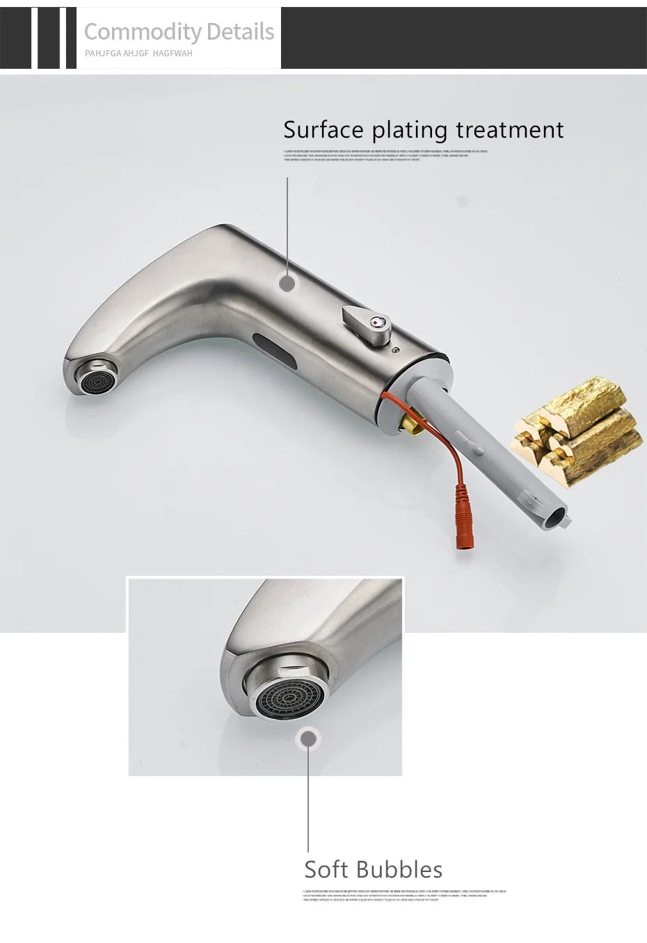 Black Bathroom Faucet Electric Automatic Sensor Mixer Touchless