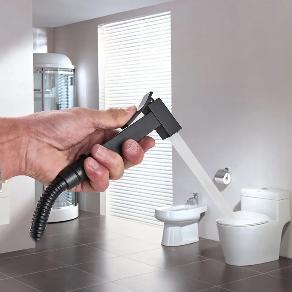 Black/Chrome Toilet Shower Mixer Faucet Cold Water Mixer