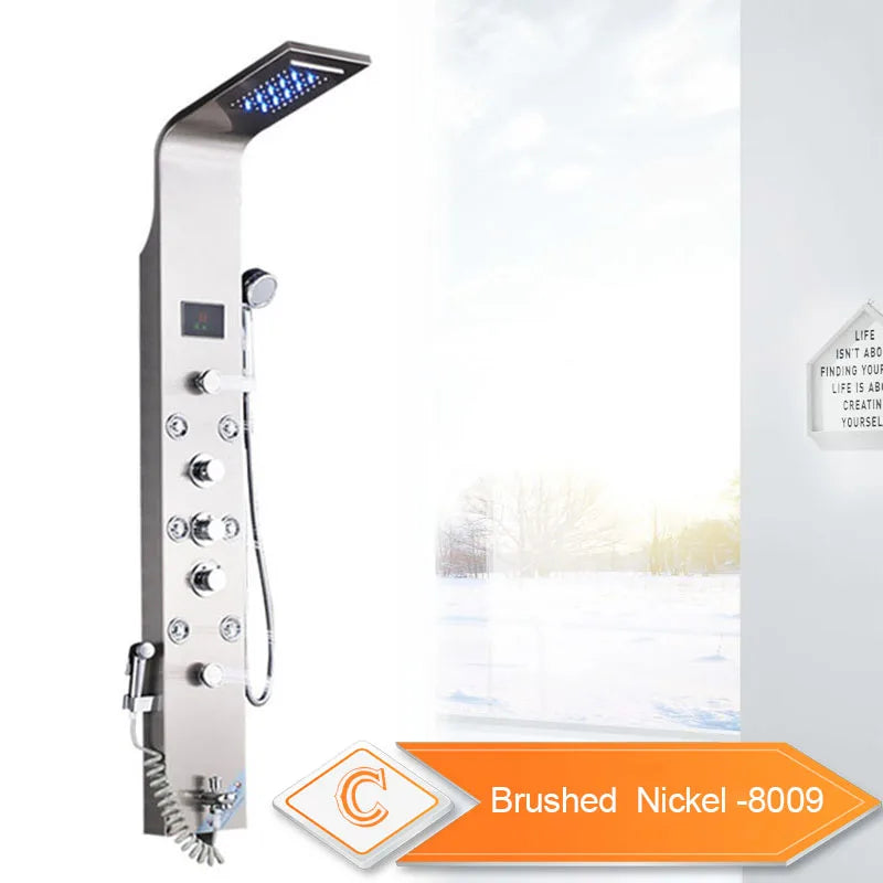 Led Bathroom Shower Panel Modes Intelligent Lcd Shower
