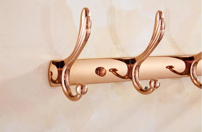 Wall Mounted Gold/Chrome/Rose Gold Clothes Hat Hook Row