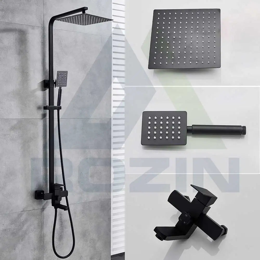Brushed Gold Shower Faucet Bathroom Wall Stainless Steel