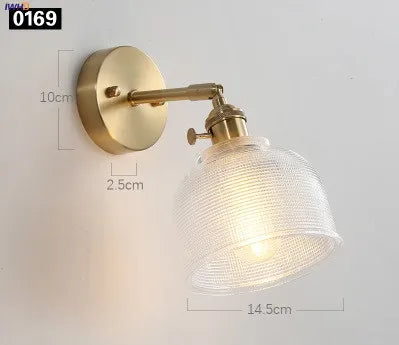 Iwhd Janpan Copper Glass Led Wall Light Fixtures