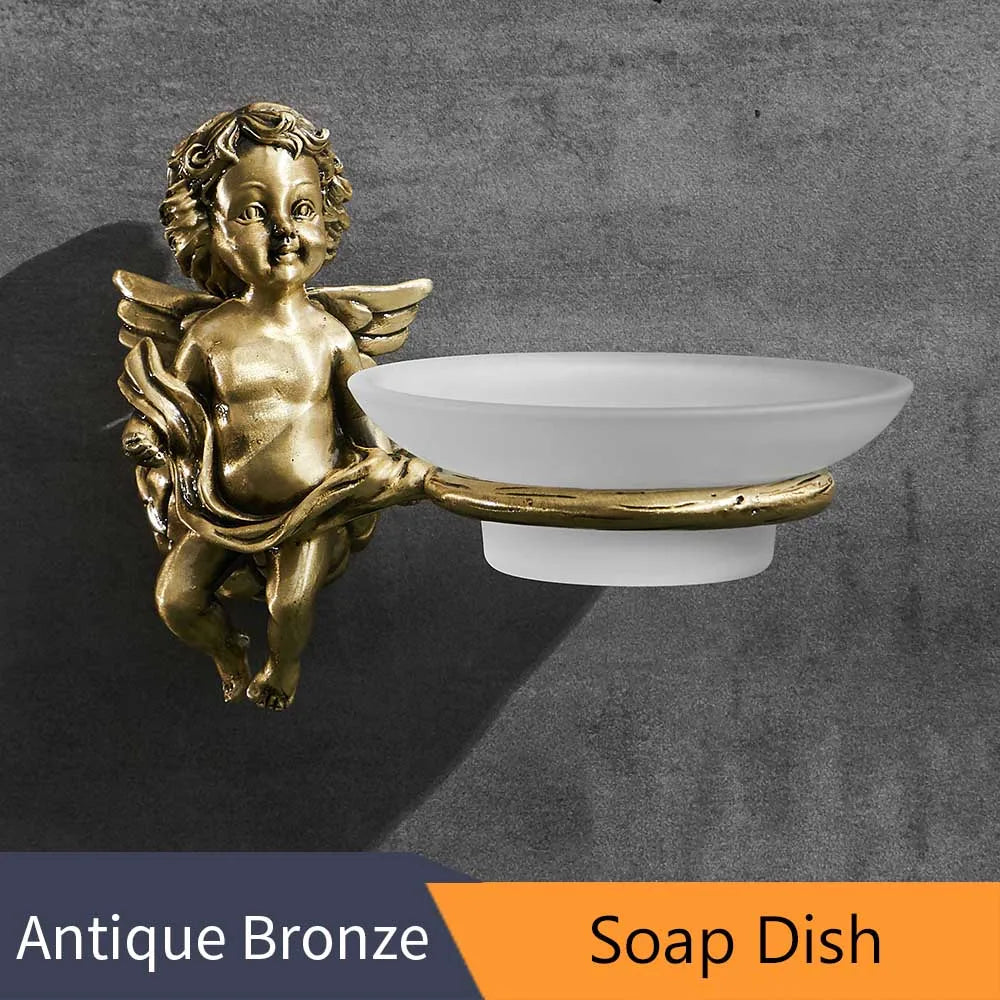 Antique Bronze Bathroom Hardware Towel Ring Robe Hook