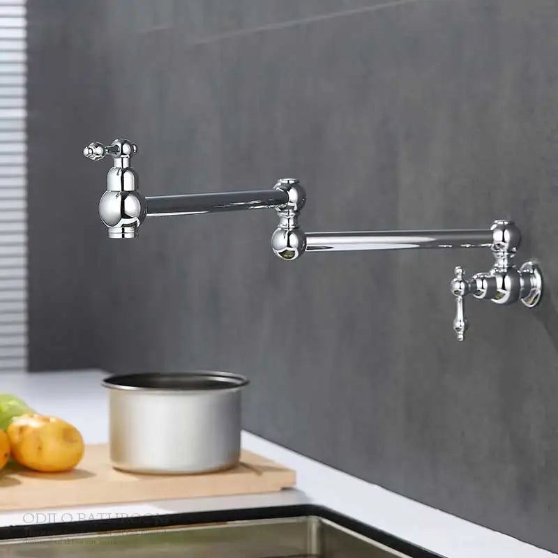 Brushed Gold Faucet Wall Mount Bathroom Basin Faucet