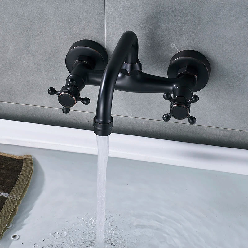 Bathroom Basin Faucet Wall Mounted 360 Degree Rotate