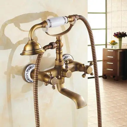Bathtub Faucets Wall Mounted Antique Brass Brushed Bathtub