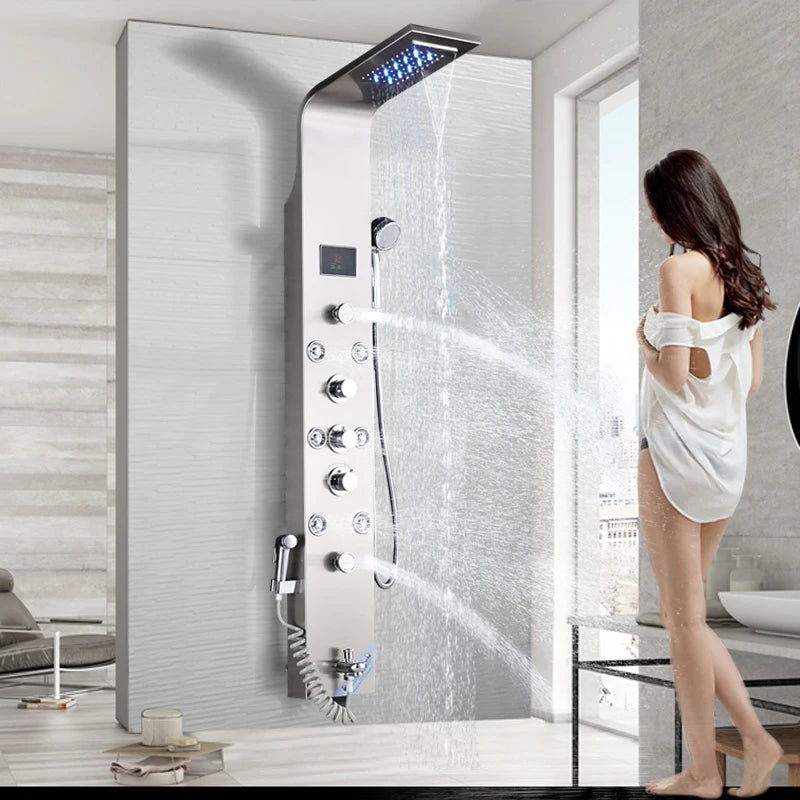 Led Bathroom Shower Panel Modes Intelligent Lcd Shower