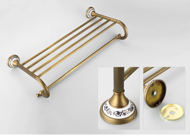 20-Piece Antique Brass Wall Mounted Bathroom Hardware Toilet
