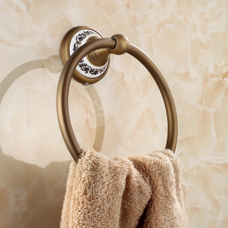20-Piece Antique Brass Wall Mounted Bathroom Hardware Toilet