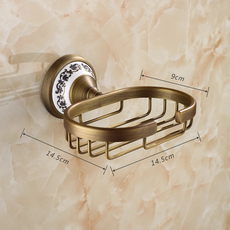 20-Piece Antique Brass Wall Mounted Bathroom Hardware Toilet