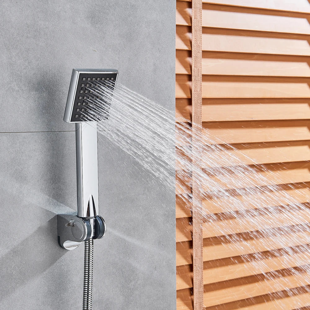 Thermostatic Bathroom Shower Faucet Chrome Mixer Valve Wall