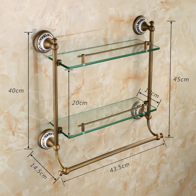 20-Piece Antique Brass Wall Mounted Bathroom Hardware Toilet
