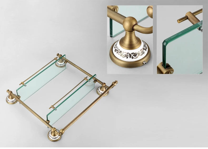 20-Piece Antique Brass Wall Mounted Bathroom Hardware Toilet