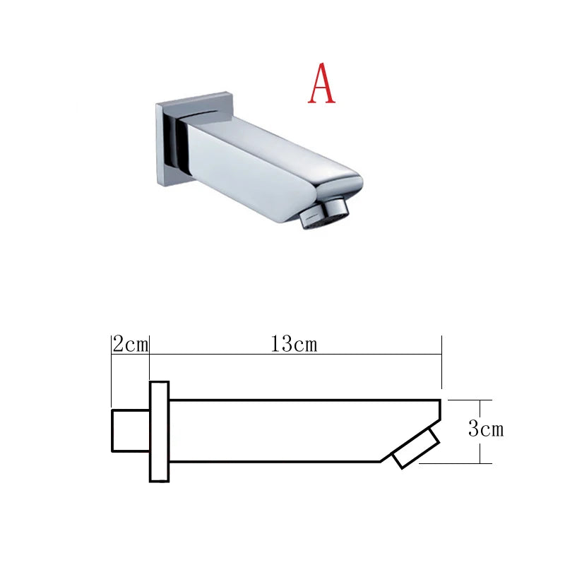 Becola Wall Mounted Faucet Spout Square Round Brass