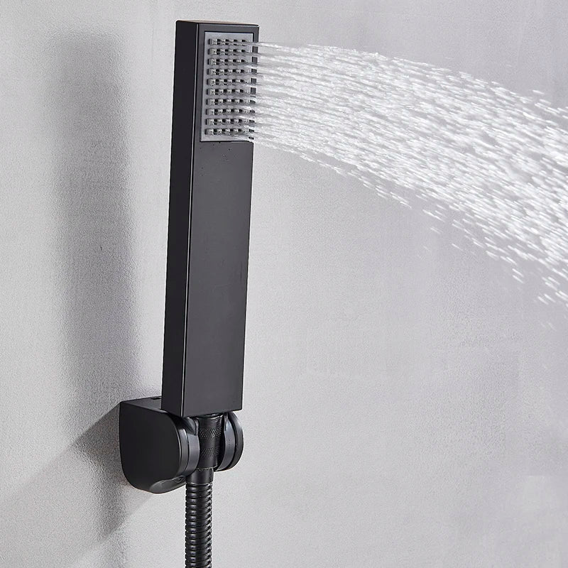 Myqualife Matte Black Bathroom Faucet Function Bathtub Facuet