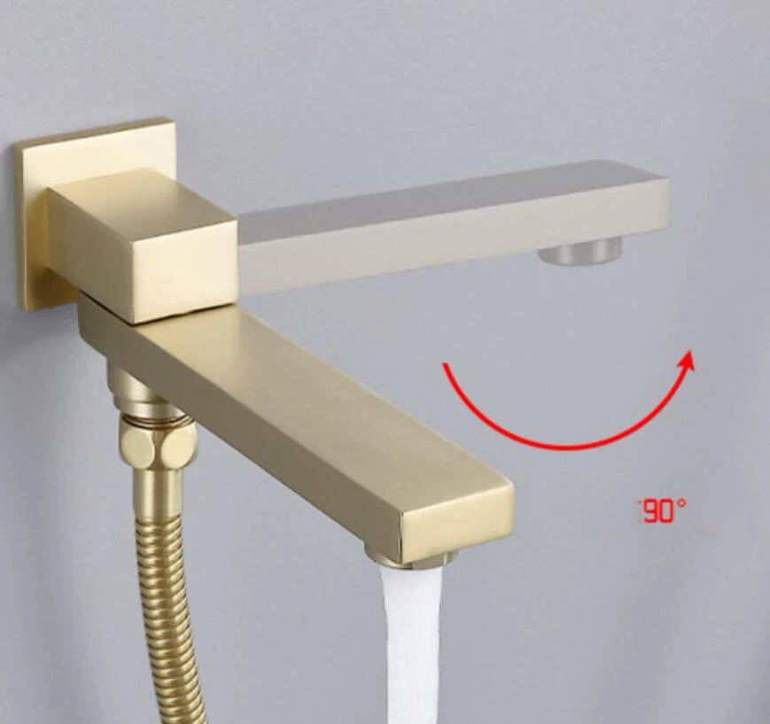 Brushed Gold Or Black Wall Mounted Faucet Diverter