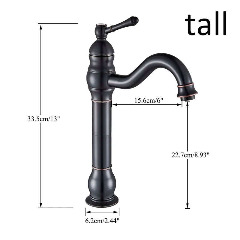 Luxurious Antique Bathroom Basin Faucet Brass Deck Mounted