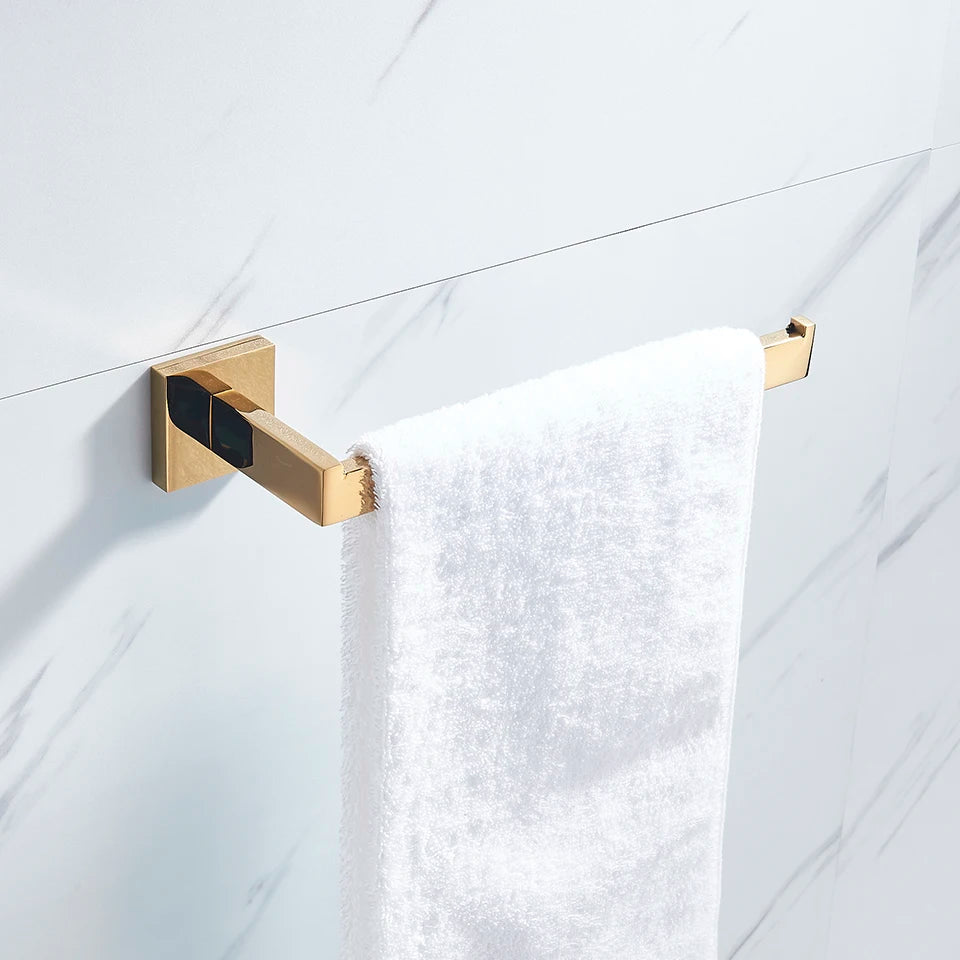Bathroom Hardware Gold Bathrobe Hook Towel Rail Bar