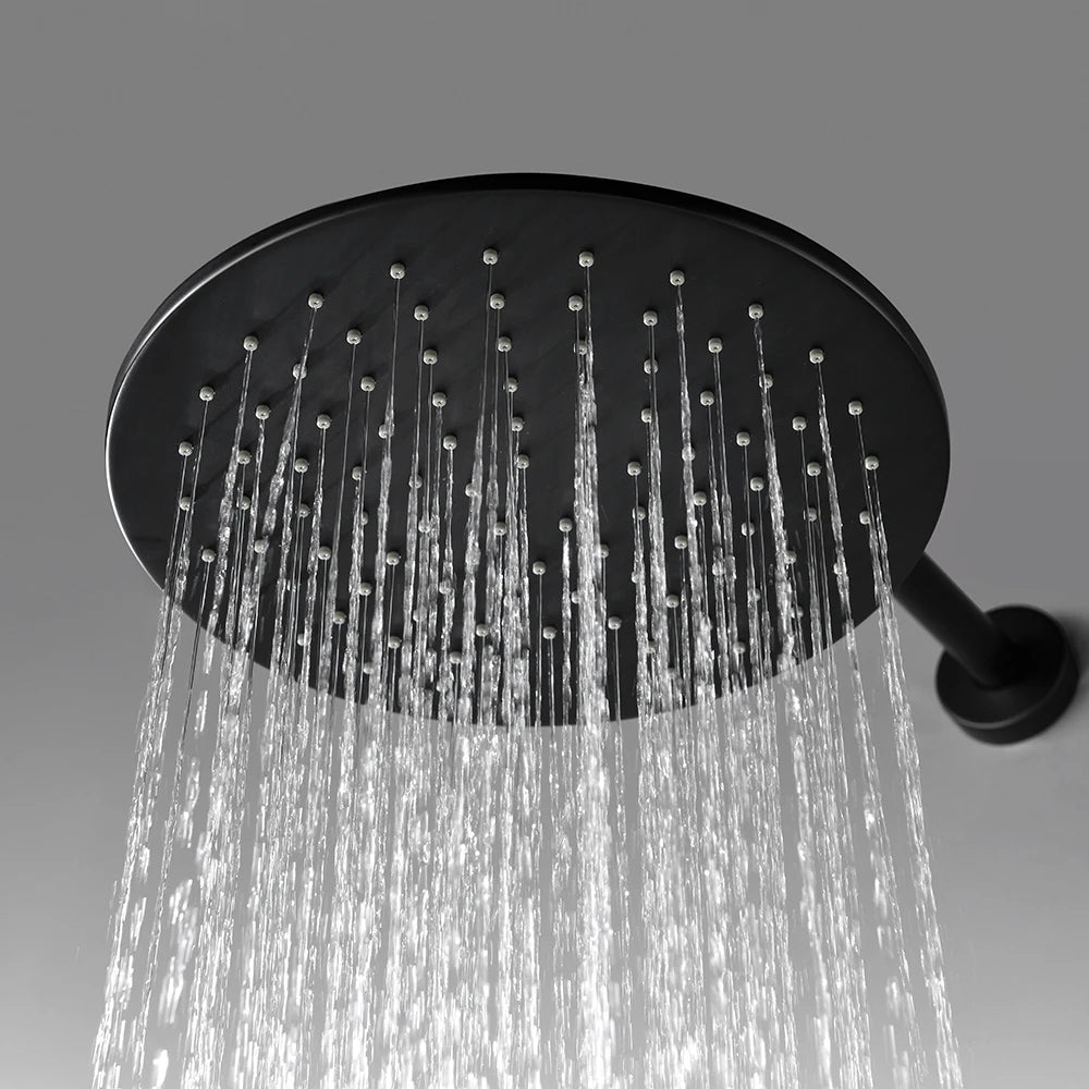 Bathroom Shower System Rainfall Shower Faucet Black Mixer