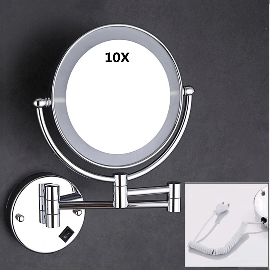 Silver Brass Dual Side Led Light Bathroom Mirror