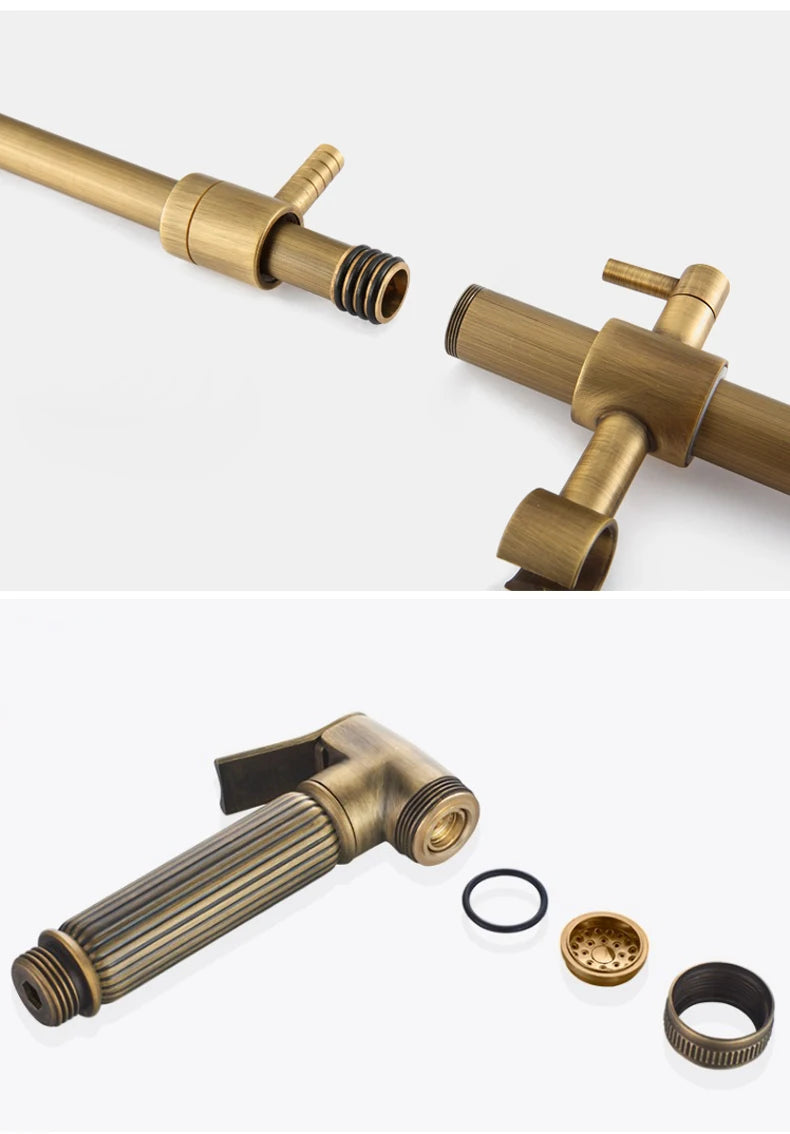 Rain Shower Bidet Spray Faucet Antique Bronze Finished