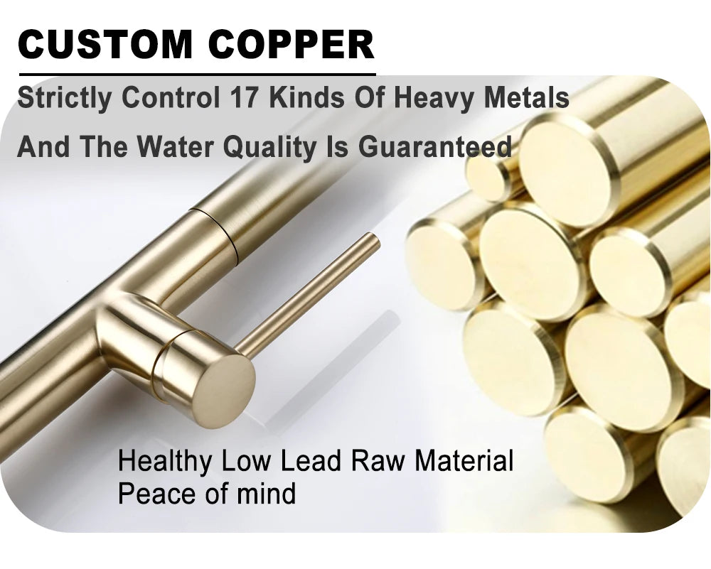 Brass Brushed Gold Black 360 Oegree Rotation Cold