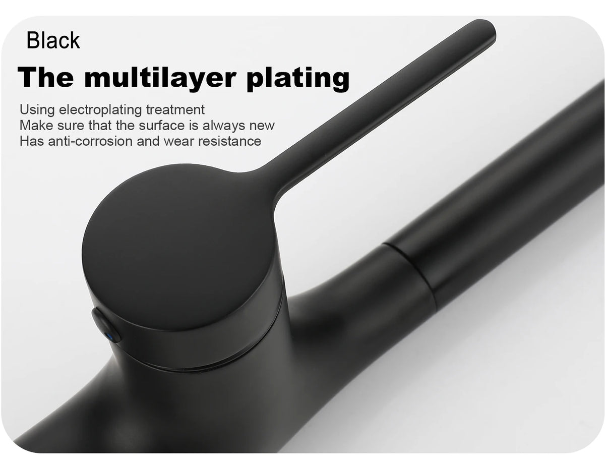 Black Brass Deck Mounted Hole Ceramic Plate Spool