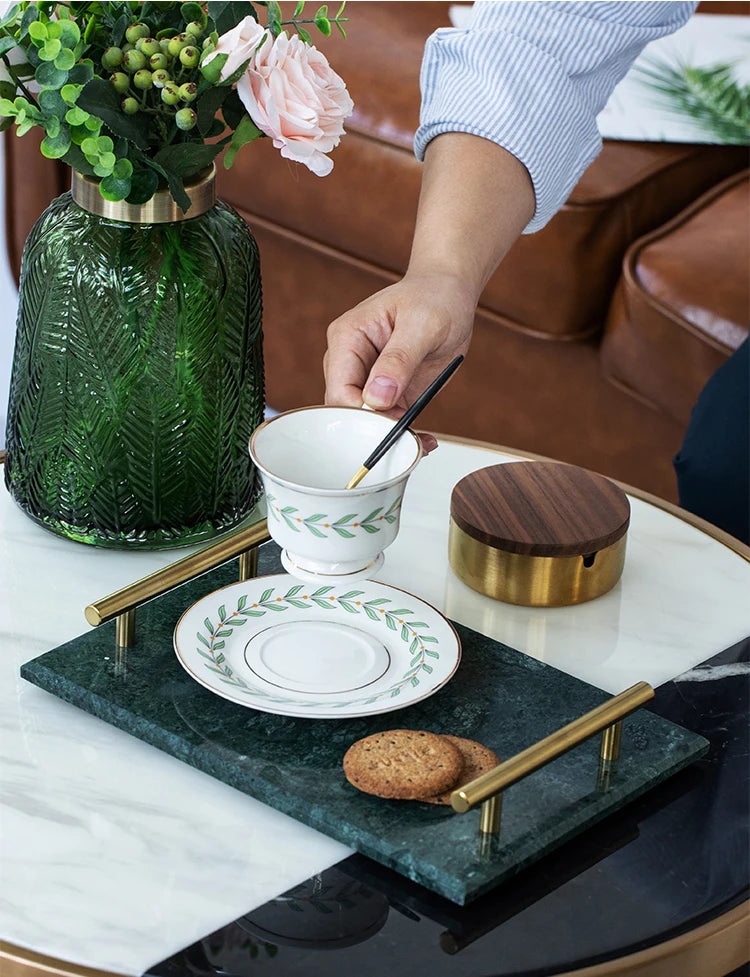 Real Natural Marble Tray Handle Luxury Rectangular Washbasin