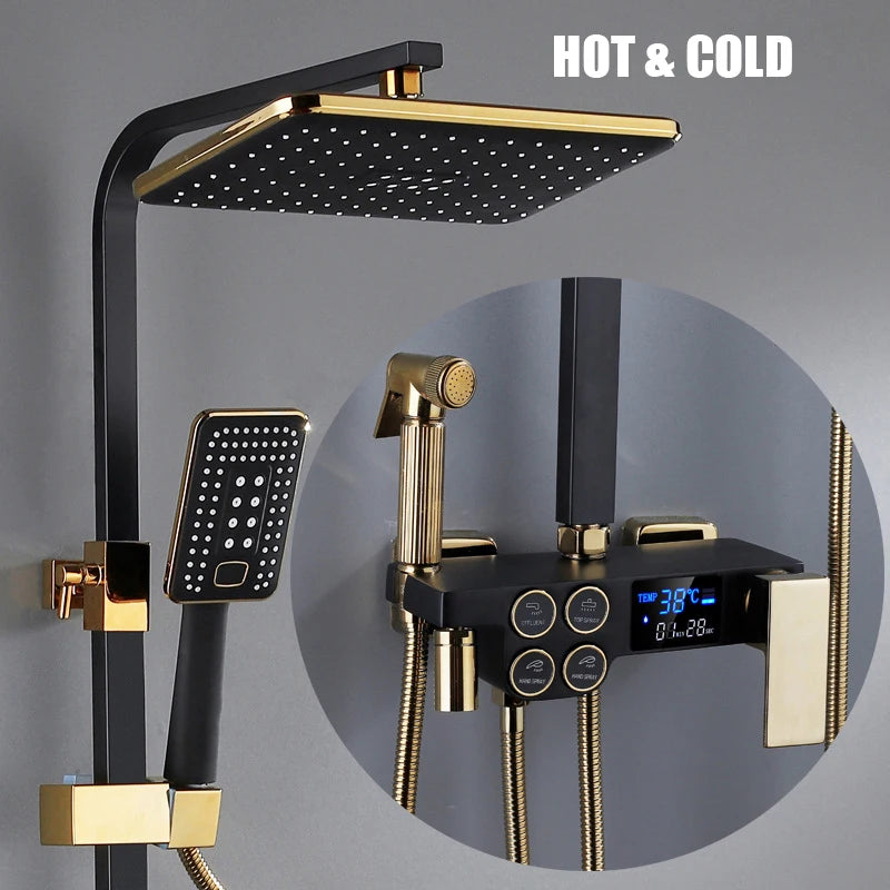 Cold Shower System Bathroom Led Digital Shower Wall