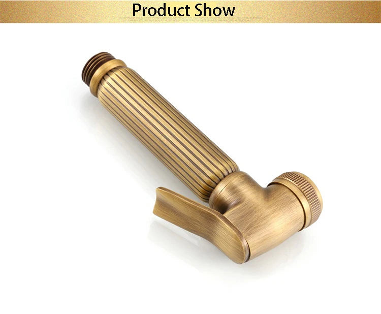 Antique Brass Handheld Bidet Spray Shower Copper Bidet
